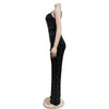HBLL Women Club Outfits Spaghetti Strap Bodycon Jumpsuits Sparkly Rhinestone Romper Birthday Night Out One Piece Clubwear