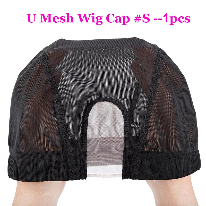 S/M/L Elastic Glueless Wig Cap With U Part Lace For Wig Making Easier Sew In Hair Stretchable Weaving Cap Hairnet Wig Liner 1Pcs