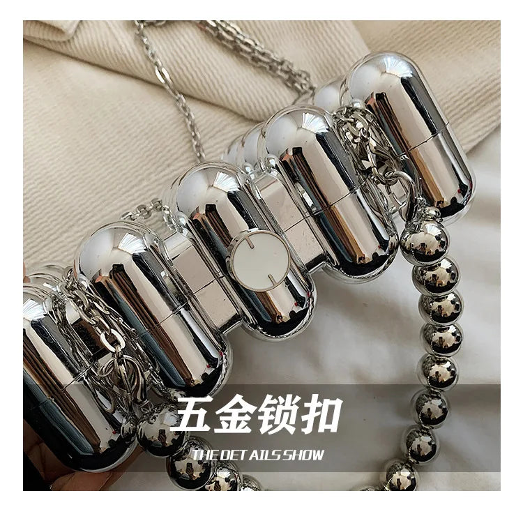 Mini Gold Chain Crossbody Bags for Women 2024 Y2K Korean Fashion Lady Evening Party Shoulder Bag Handbags and Purses