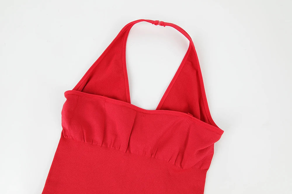 Sexy Sleeveless Bodycon Jumpsuit Women Fashion Camisole Top Abdomen Control Bodysuit Party Hotel Streetwear Outerwear Shapewear