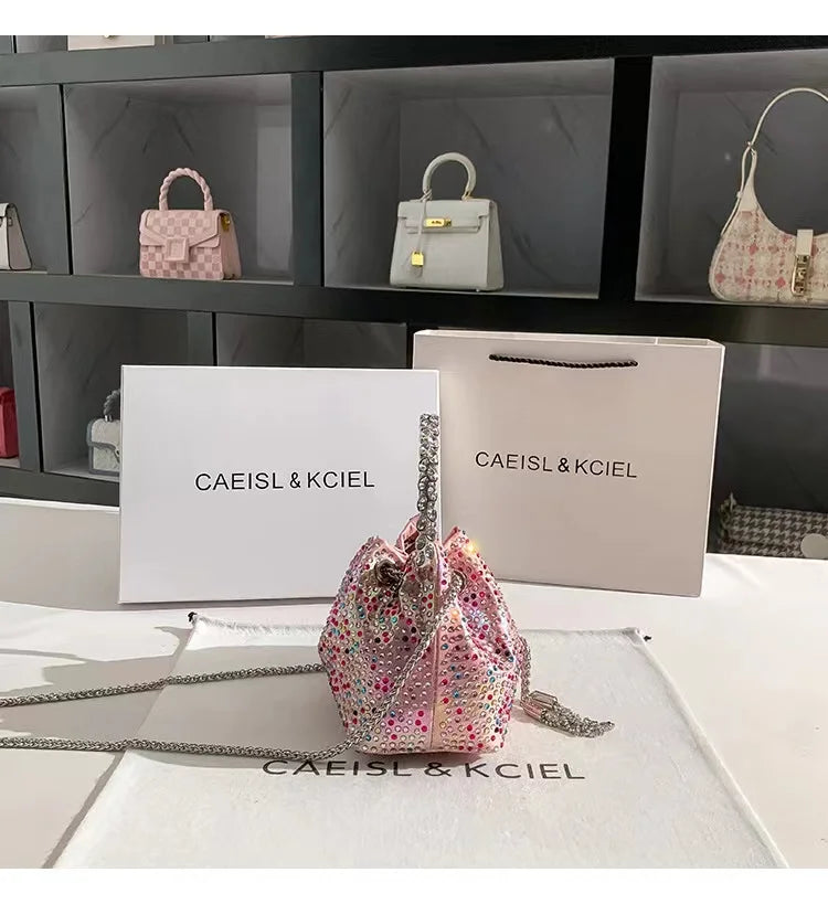 Wedding Party Clutch Purse Glitter Shiny Diamond Banquet Bag Women's Handbag Luxury Fashion Evening Bag Shoulder Chain Bag