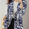 Women Autumn Blazer Retro Printed Coats Casual Long Sleeve Floral Outerwear ZANZEA Female Single Button Lapel Jackets Oversize