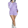 2025 Trendy Woman Clothes Sets Y2k Lounge Tracksuit Contrast Color Long Sleeve Zip Windbreaker Jacket Shorts 2 Piece Set Outfits