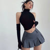 2025 New Spicy Girls Y2k Tops Oversleeve Sexy Turtleneck Tank Top for Women's Slim Fit Short tshirt Skinny Streetwear Crop Top
