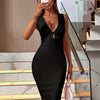 Women's Fashion Spring Summer Sexy Elegant Green Midi Backless Bodycon Bandage Dress Party Cocktail Evening Dress Clothes