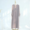 2025 Premium Nida Ruffle Sleeves Women Muslim Dress with Front Zipper Ramadan Abaya Islam Clothing Maxi Dress Female Modest Robe