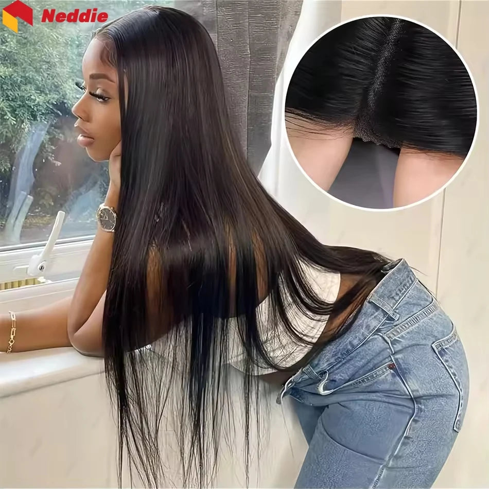 Glueless Wigs Human Hair Ready To Wear Bone Straight Human Hair Wigs 30 Inch Pre Cut 4X4 5X5 Hd Lace Closure Wig 100% Human Hair