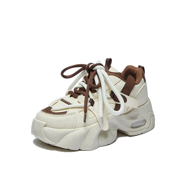 2024 Spring Autumn Women's Chunky Sneakers Breathable Platform Sports Shoes for Women Fashion Thick Sole Vulcanized Shoes