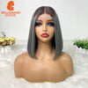 Vietnamese Hair Super Double Drawn Bone Straight 2x6 Bob Wig with 100% Human Hair T4/Gray 250% Density For Black Women