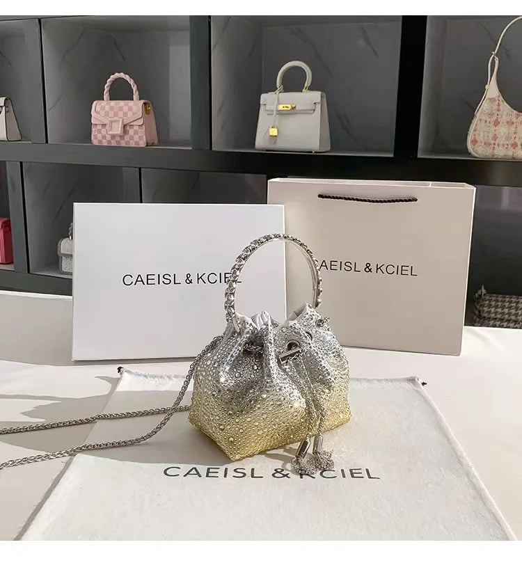 Wedding Party Clutch Purse Glitter Shiny Diamond Banquet Bag Women's Handbag Luxury Fashion Evening Bag Shoulder Chain Bag