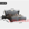 MINGDIBAO Luxury Modern Upholstered Bed Frame with Gold Accents, Genuine Leather Designer Bed, Queen/King Size Bedroom Furniture