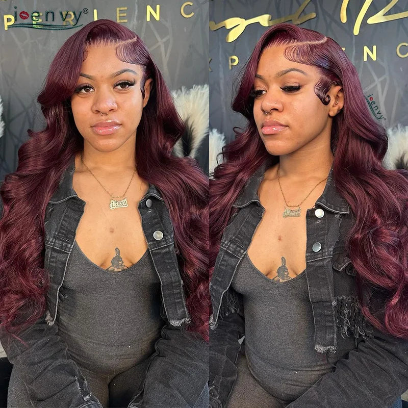 13X6 Ginger Blonde Lace Front Human Hair Wigs Red Burgundy 13x4 Body Wave Transparent HD Lace Frontal Wig Brown Lace Front Wig