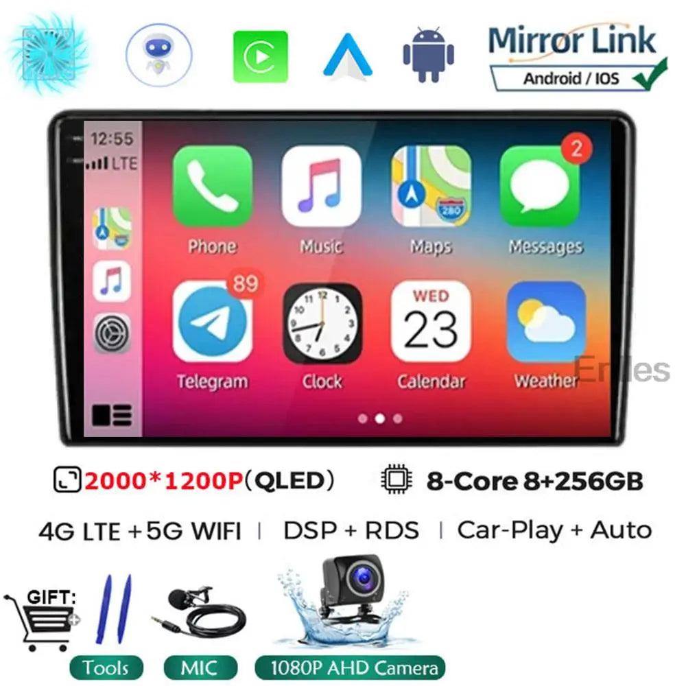For Nissan NP300 NAVARA Platform Chassis D40 Pathfinder R51 2004 - 2012 8+256G Car Radio Wireless CarPlay Android 13 QLED Screen