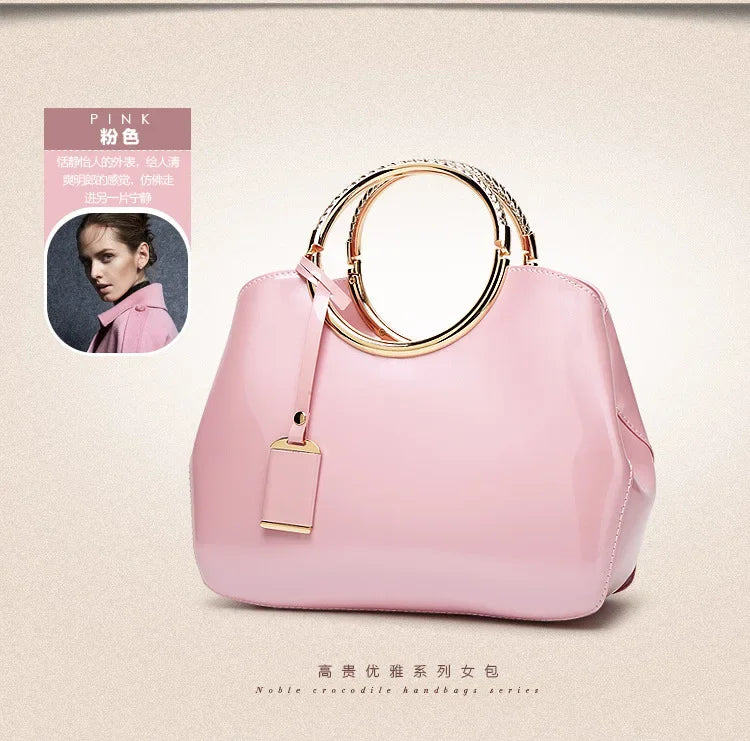 New European and American Fashion Foreign Trade Women'sShoulder Wedding Bag with Bright Surface Shoulder Handheld Bride Bag