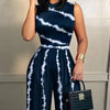 Elegant Women Wide Leg Long Juumpsuit 2024 Spring Summer Fashion Printed Sleeveless Casual Holiday Bodysuits Jumpsuits Trousers