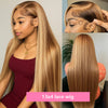 P4/27 Highlight Bone Straight 13x4 HD Lace Frontal Wigs Human Hair Brazilian Ombre Honey Blonde Colored Human Hair Wig For Women