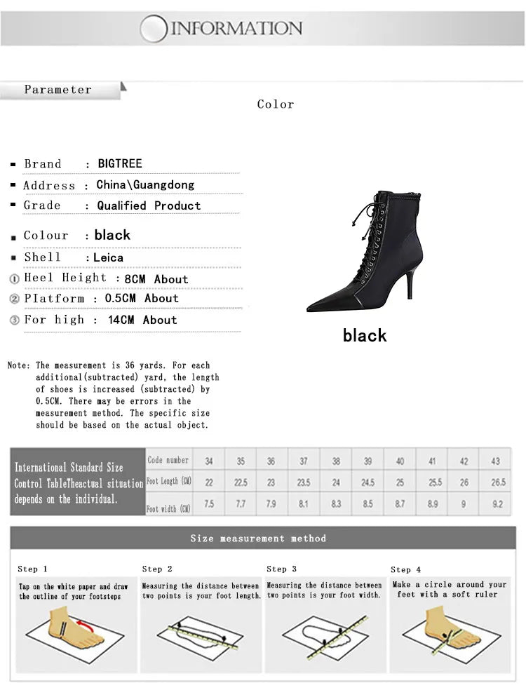 BIGTREE Shoes Cross Straps Sexy Women Boots Pointed Toe Stiletto High-heel Boots 2025 New Women's Ankle Boots Plus Size 42 43