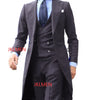 Royal Blue Long Tail Coat 3 Piece Gentleman Man Suit Smoking Da Sposo Moda Maschile Per Giacca Da Ballo Da Sposa Gilet Con