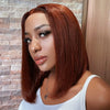 Reddish Brown Bob Wig Human Hair 13x4 Lace Front Wigs Human Hair Pre Plucked with Baby Hair Brazilian Virgin Human Hair
