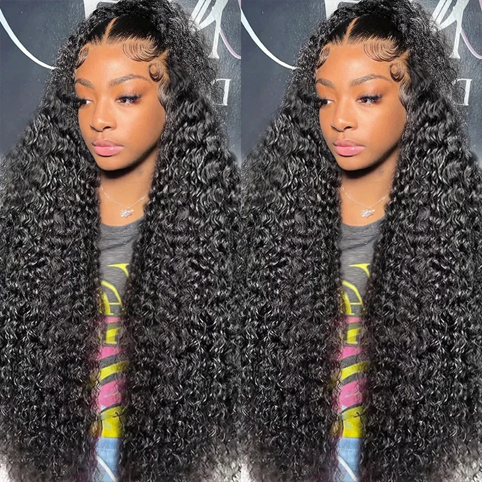 Mongolian Afro Kinky Curly Human Hair Bundles With Closure Deep Curly Hair Weave Bundles With Frontal Closure Hair Extensions