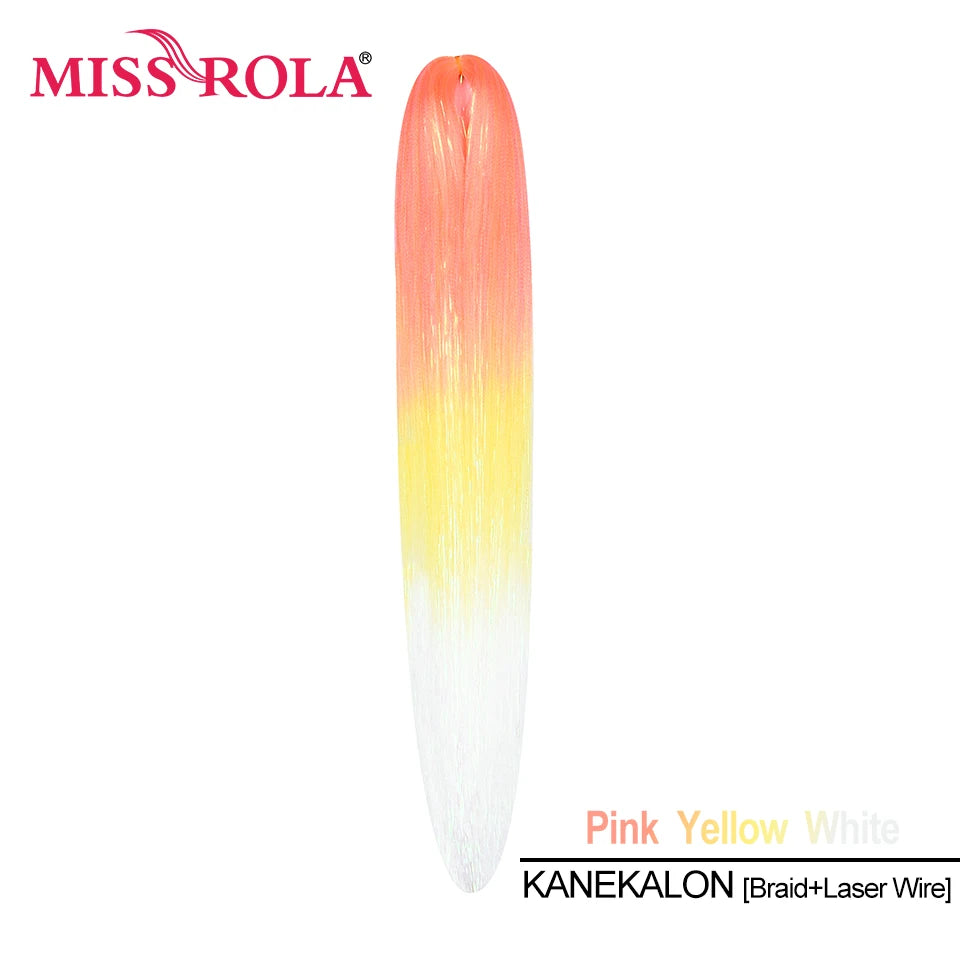 Miss Rola KANEKALON EZ Braid With Tinsel Wire DREAM OCEAN  New Color Synthetic Hair Extension Pre Stretched Twist Jumbo Braid