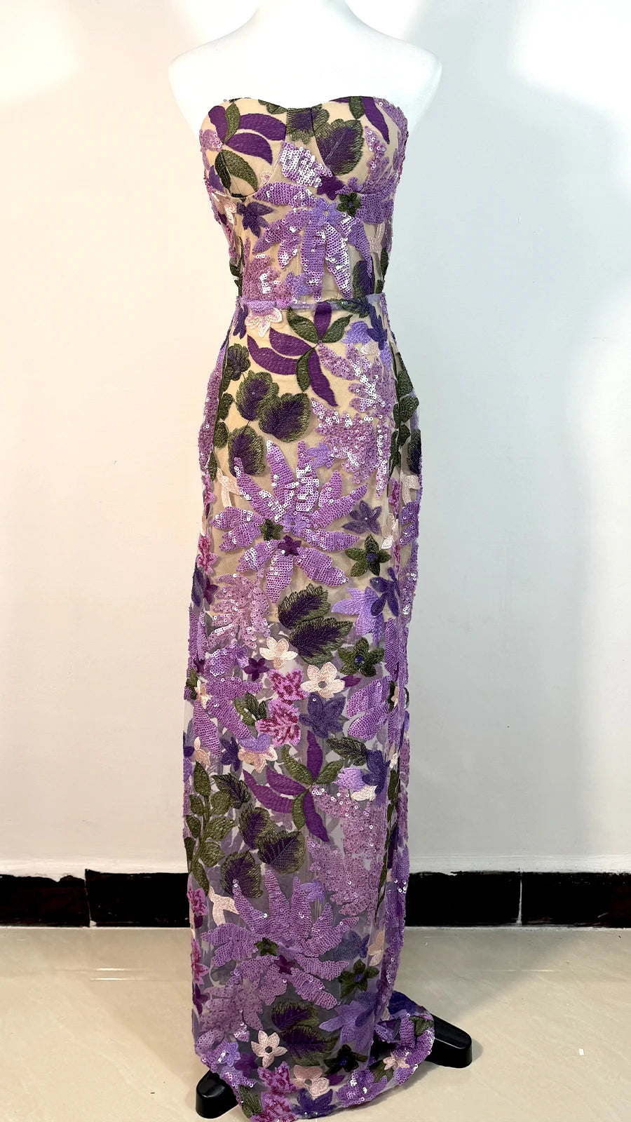 2025 Summer New Bra Heavy Industry Sequins Split Long Dress Women's Elegant Celebrity Club Party Evening Dress Wholesa