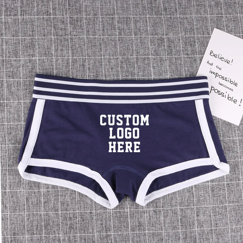 NEW Custom Underwear Girls Cotton Boyshorts Female Underwear Girls Gift Ladies Personalized Boxer Panties Breathable Women's
