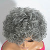 Lekker Short Silver Gray Curly Bob 100% Human Hair Wigs For Women Brazilian Remy Hair Salt and Pepper Full Machine Made Wigs