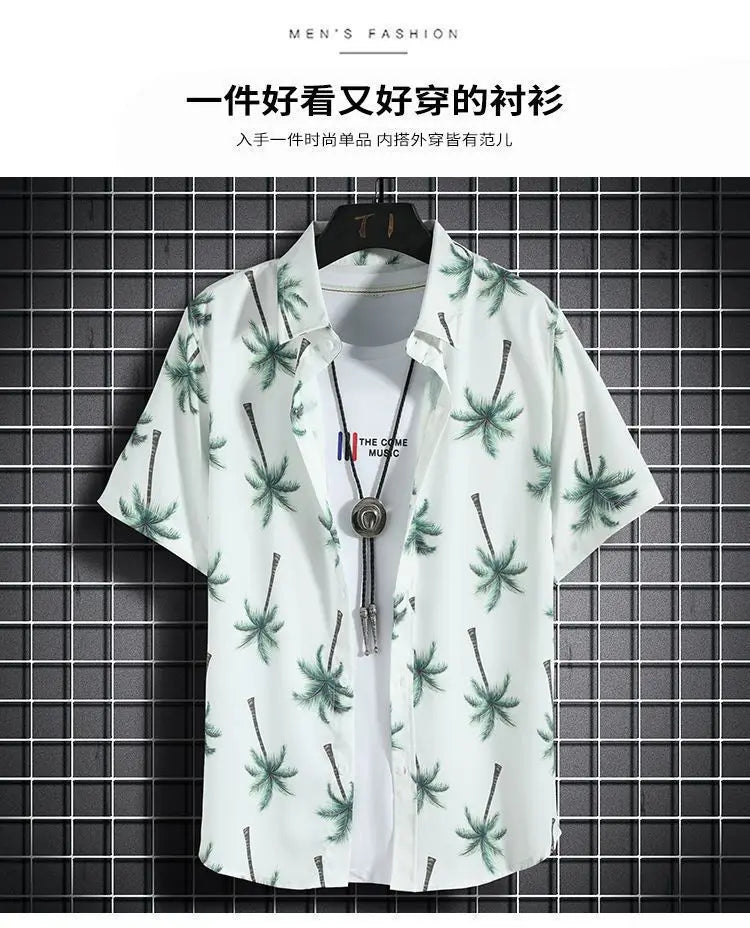 Beach Clothes For Men 2 Piece Set Quick Dry Hawaiian Shirt and Shorts Set Men Fashion Clothing Printing Casual Outfits Summer