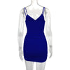 Women Sexy Cutout Bodycon Dress Euro Style Cross Back Straps Hollow Out Nightclub Party Evening Outfit Slim Fit Stretchy Dress