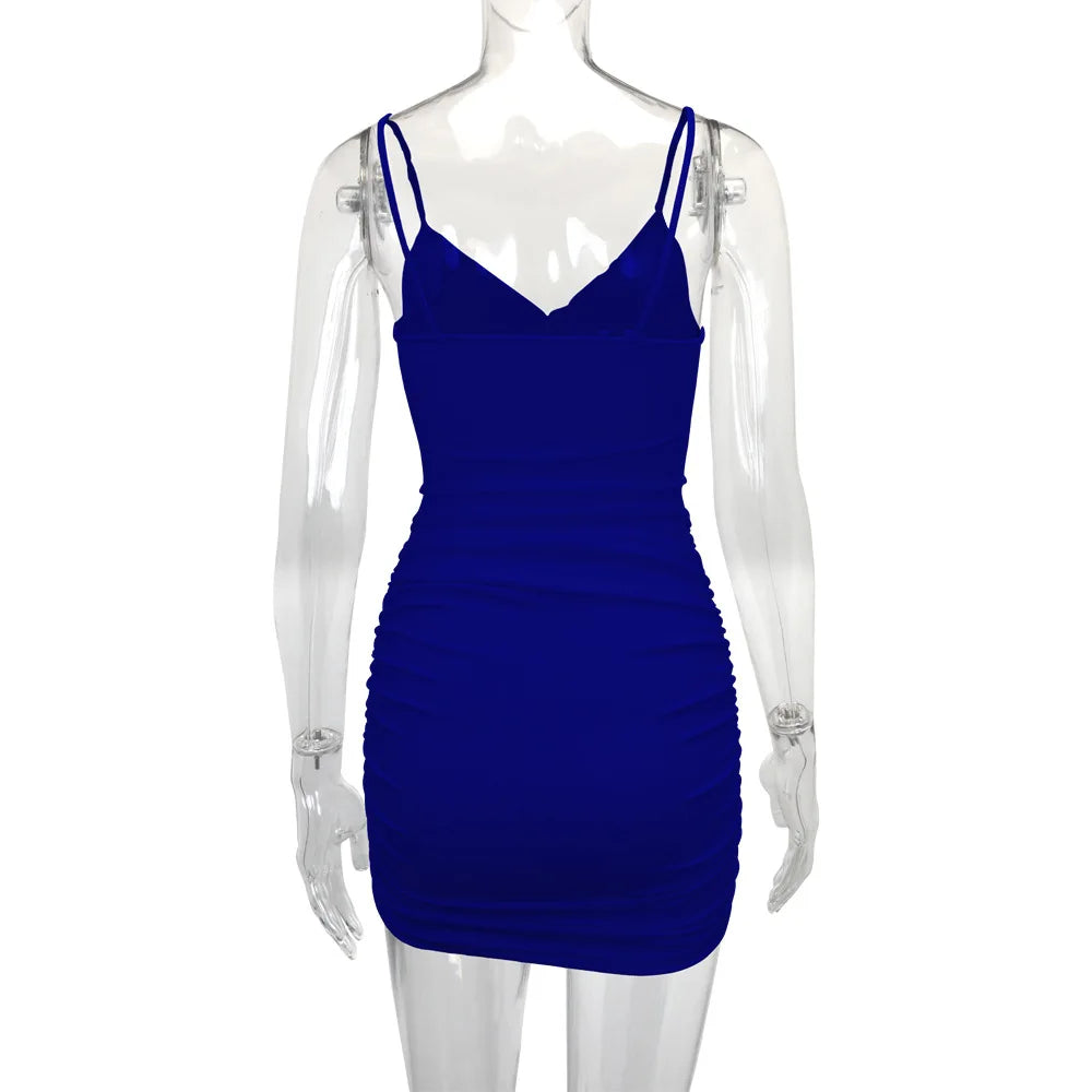 Women Sexy Cutout Bodycon Dress Euro Style Cross Back Straps Hollow Out Nightclub Party Evening Outfit Slim Fit Stretchy Dress