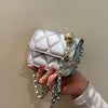 Simple And Versatile Texture Mini Bag With Gold Ball Chain Strap Shoulder Bag Crossbody Bag 	Purse Women's Bag