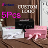 5Pcs Gift Box With Lid Personalized Bridesmaid Groomsmen Proposal Box With Ribbon Present Packaging Box Wedding Boxes