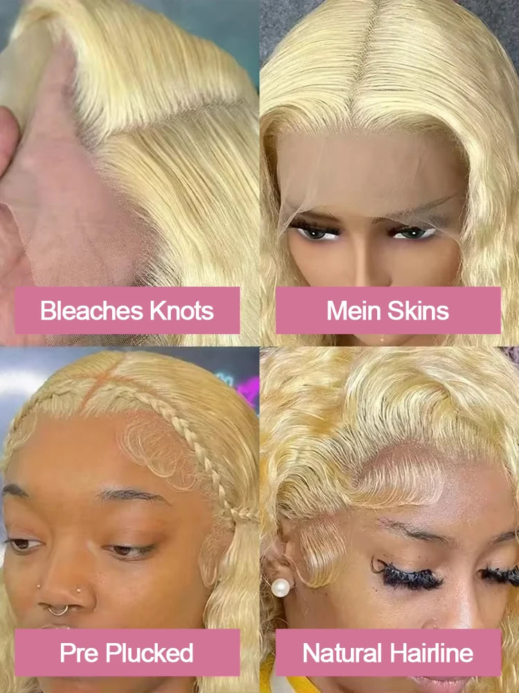 Deep Wave 13x6 HD Lace Frontal Human Hair Wig 30 40 Inch Curly 613 Honey Blonde Water Wave 13x4 Lace Front Wigs For Women 250%