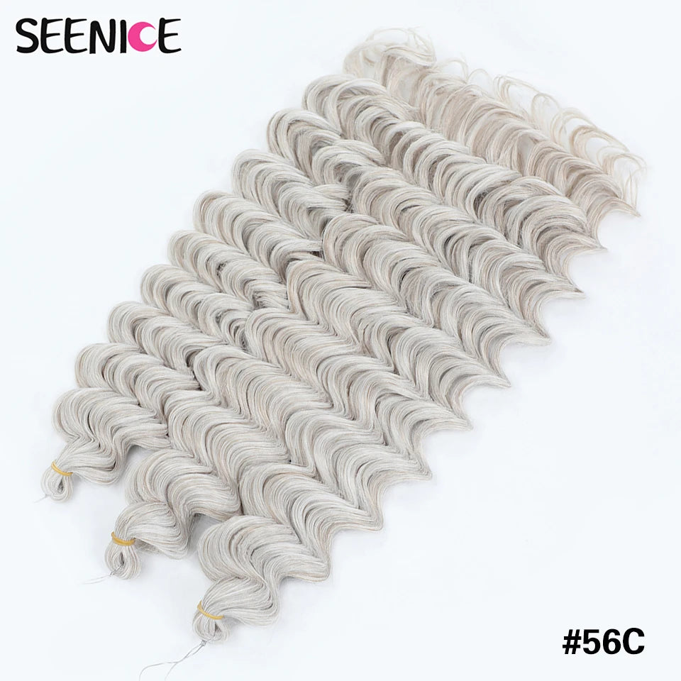 Deep Wavy Twist Synthetic Crochet Hair Afro Curly Hair African Crochet Braids Ombre Blonde Braiding Hair Extensions For Women