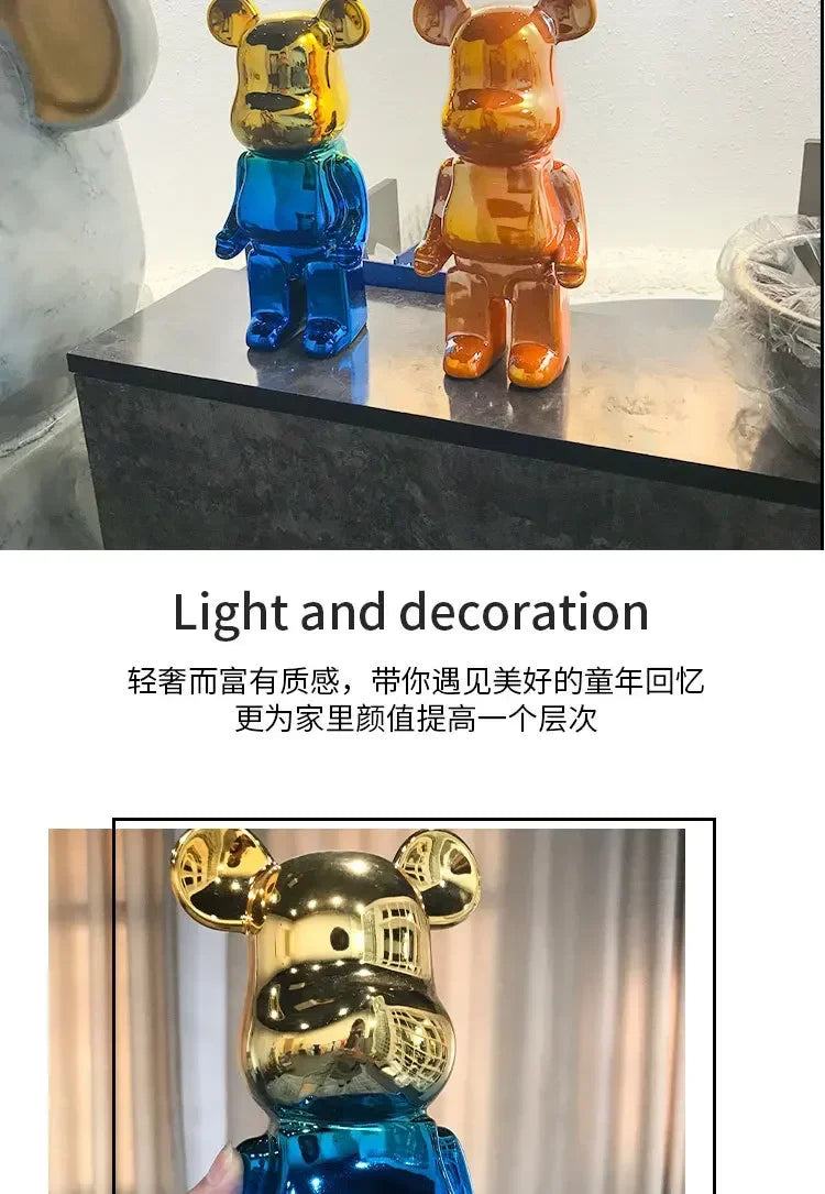 20/28/35cm Aesthetic Bear Figure Stautes Ceramics Violent Bear Figurines Sculptures Decor Luxury Room Decorations Home Ornament