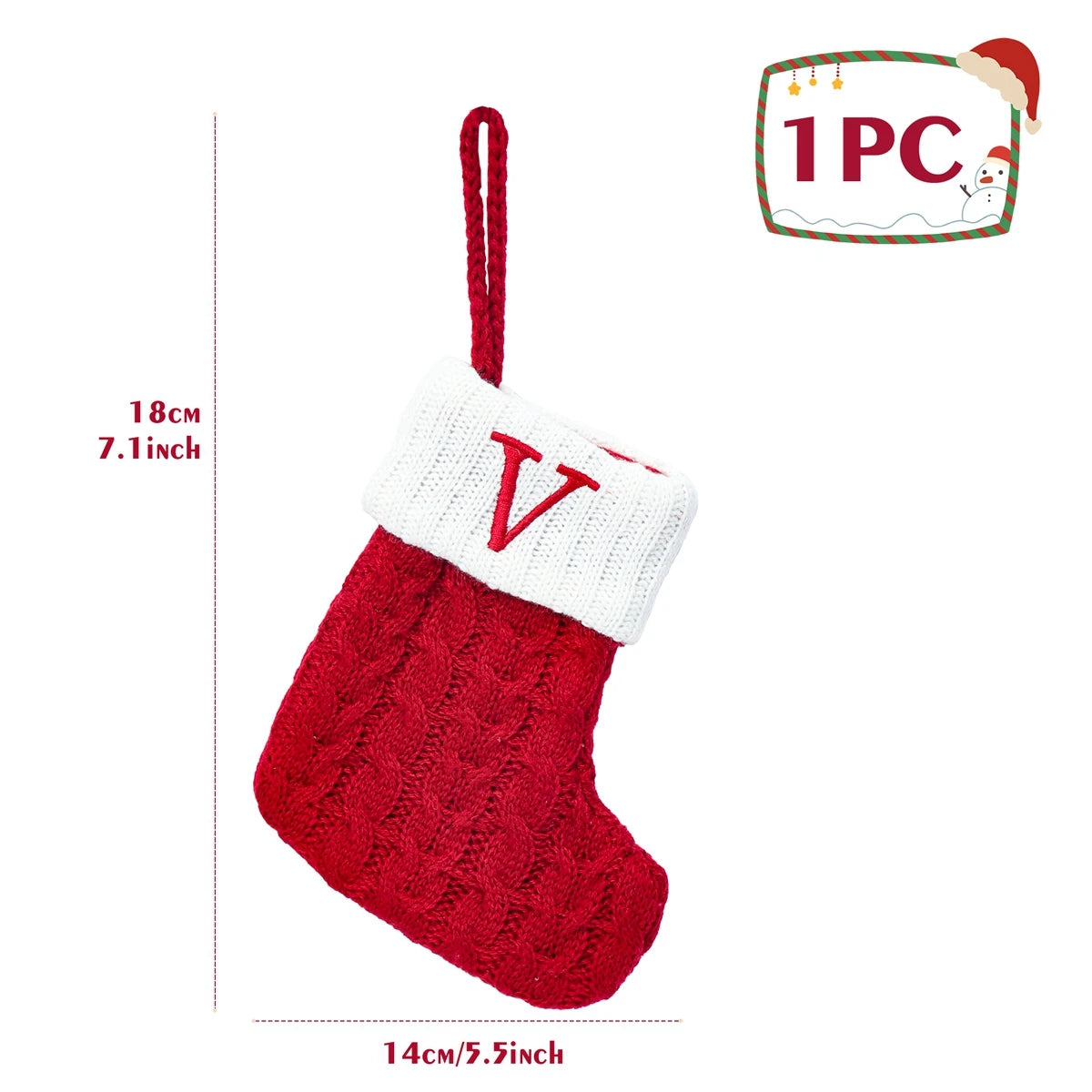 Christmas Socks Knitting Snowflake Letter Stocking Christmas Decoration For Home 2024 Xmas Tree Ornament Gift Navidad Natal 2024