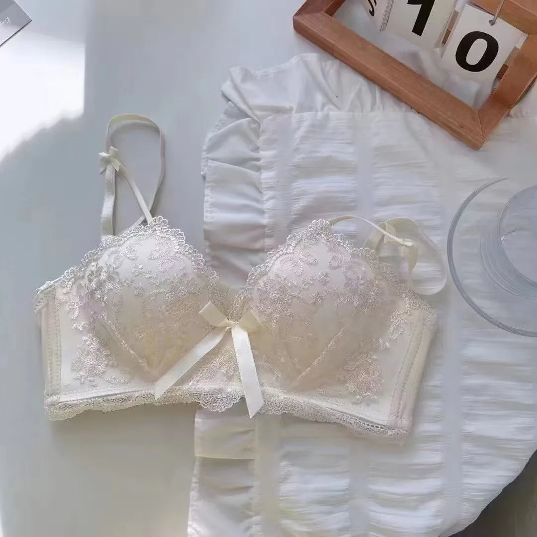 Lace Floral Sexy Lingerie Adjustable Push Up Bras Comfortable Wireless Bralette Intimates Underwear Brassiere Women