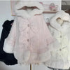 Japanese Liz Sweet Princess Faux Rabbit Fur Cape Coat Women Autumn Winter Fur Jacket Loose Clock Rhinestone Bow Hooded Coat