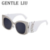 Oversized Cat Eye Sunglasses Women 2024 Luxury Brand Designer Punk Round Sun Glasses For Ladies Trendy Big Frame Eyewear UV400