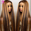 P4/27 Color Highlight Wigs 13x4 Lace Frontal Wig For Women Straight Lace Front Human Hair Wigs Preplucked Wig 100% Human Hair