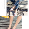 Summer Women Slippers Leather Square Toe Women Flats Flip Flops Designer Ladies Slides Sandals Women Shoes Luxury Sandals