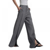 Yeezzi Urban Female Suit Pants 2025 New Fashion Black White Color Loose Straight Pant High-Waisted Pleated Split-Front Trousers