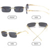 Square Rimless Sunglasses Women Men Cut Edge Golden Leopard Small Frame Sun Glasses Designer Retro Shade Eyewear UV400 oculos