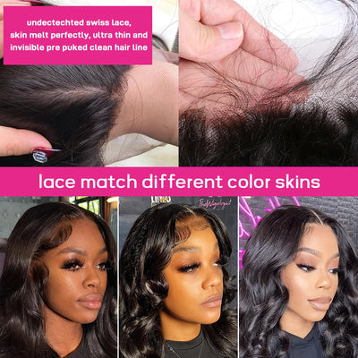 Transparent 13x4 13x6 Body Wave Lace Front Wig Human Hair PrePlucked Brazilian Human Hair Lace Frontal Wigs For Women Bling Hair