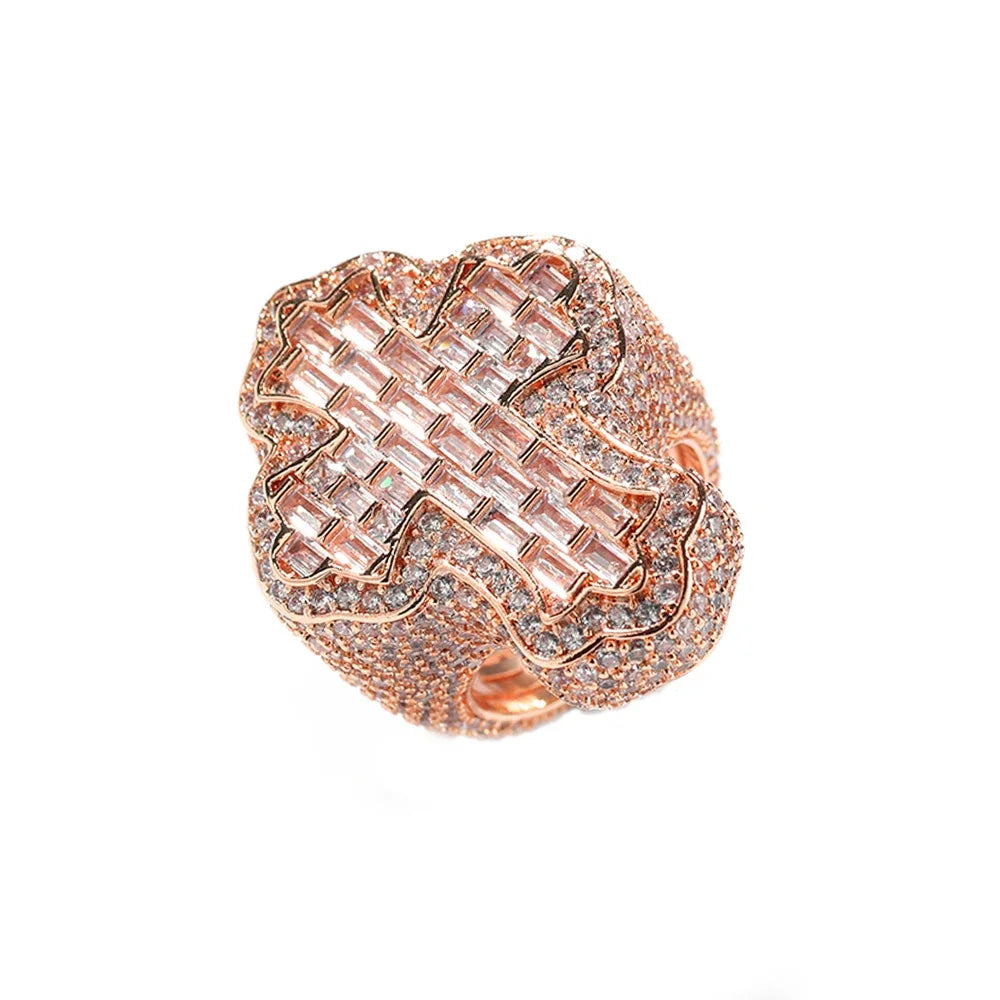 Full Micro Paved CZ Hollow Heart Ring High Quality Iced Out Bling Cubic Zirconia For Women Girlfriend Valentines Finger Jewelry