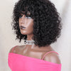 Jerry Curly Short Pixie Bob Cut Human Hair Wigs With Bangs For Women Wear To Go Peruvian Highlight Honey Water Wave Wigs