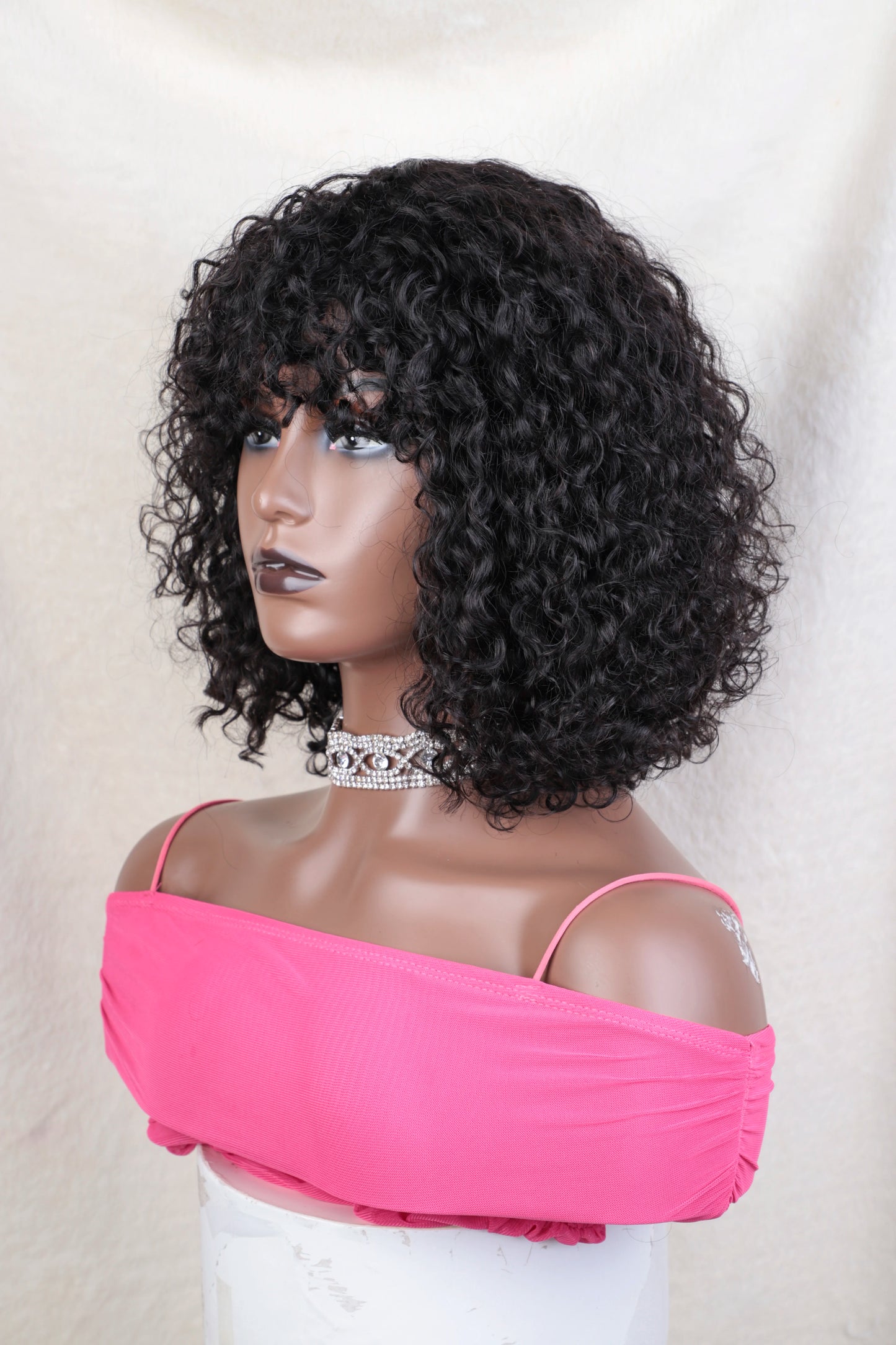 Jerry Curly Short Pixie Bob Cut Human Hair Wigs With Bangs For Women Wear To Go Peruvian Highlight Honey Water Wave Wigs