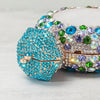 Alizekerr Perfume Bottle Shaped Crystal Evening Bags Women Gorgeous Classy Rhinestone Round Metal Clutch Purses Wedding Party