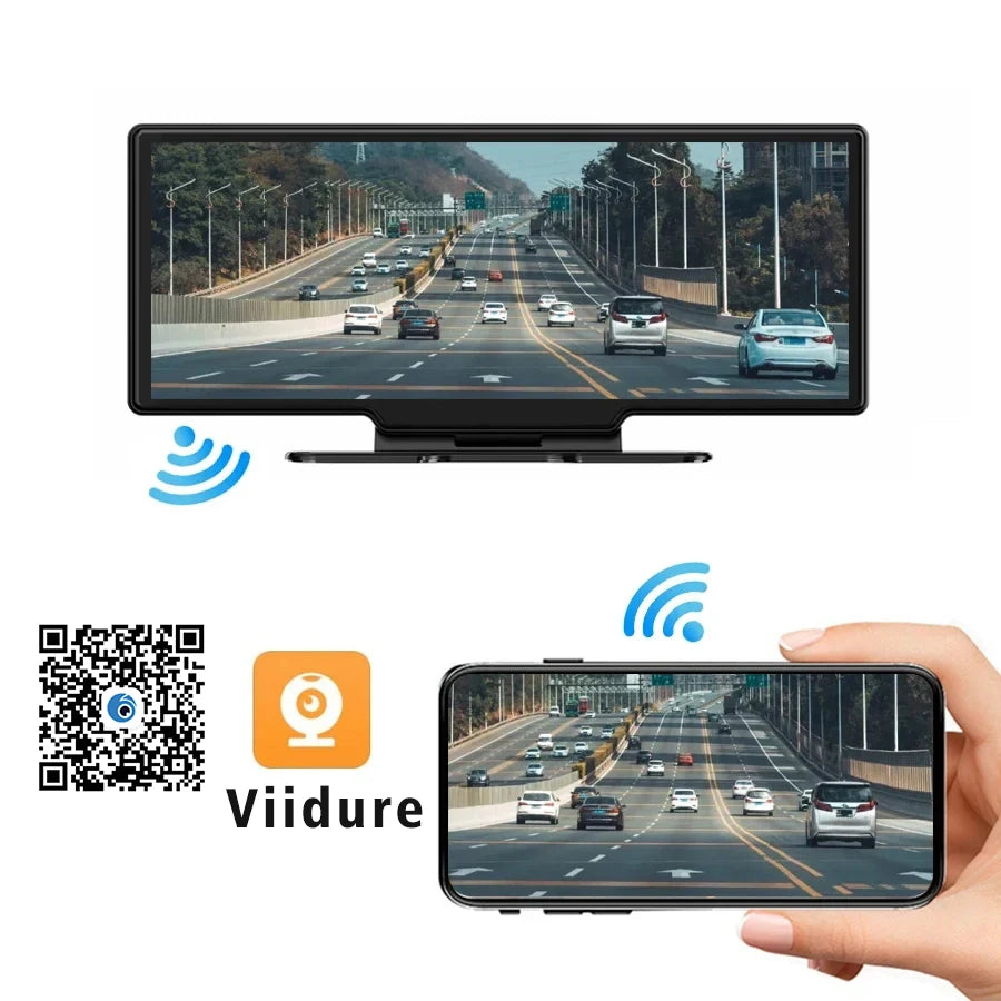 10.26“  Dash Cam 4K 3840*2160P Car Dvr Carplay Android Auto GPS 5G WIFI  Stream RearView Mirror Dashcam Camera Drive Recorder FM